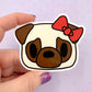 Hello Pug - Cute Pug Vinyl Sticker