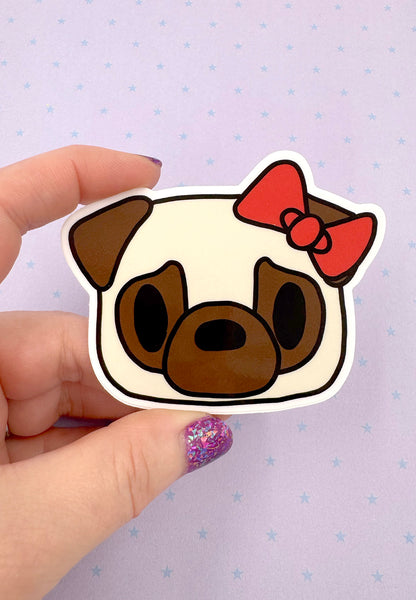 Hello Pug - Cute Pug Vinyl Sticker