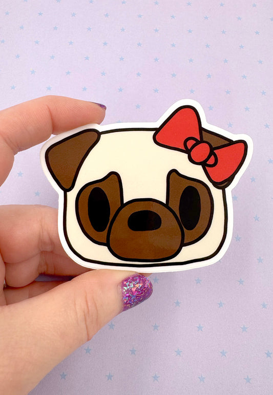 Hello Pug - Cute Pug Vinyl Sticker
