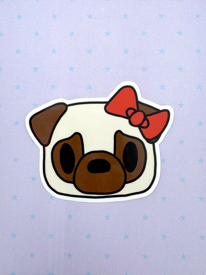 Hello Pug - Cute Pug Vinyl Sticker