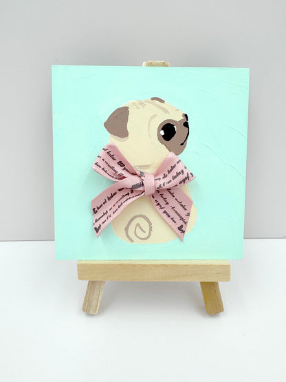 Put A Bow On It - Original Pug Painting - 100 Paintings Unleashed no. 53