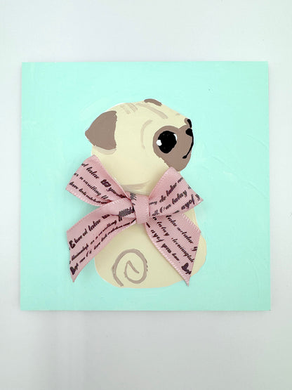 Put A Bow On It - Original Pug Painting - 100 Paintings Unleashed no. 53