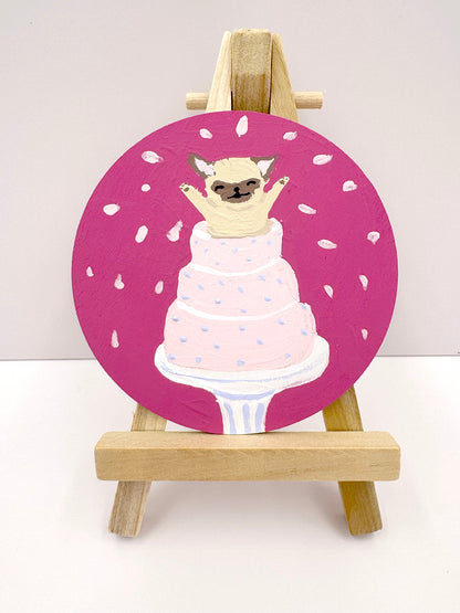 Cake Surprise - Original Pug Painting - 100 Paintings Unleashed no. 34