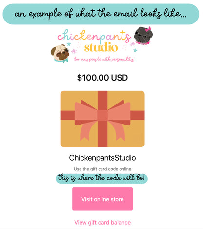 Chickenpants Studio Gift Card 🐾