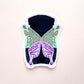 Chubby Butterfly - Black Pug - Whimsical Pug Vinyl Sticker