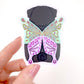 Chubby Butterfly - Black Pug - Whimsical Pug Vinyl Sticker