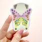 Chubby Butterfly - Fawn Pug - Whimsical Pug Vinyl Sticker