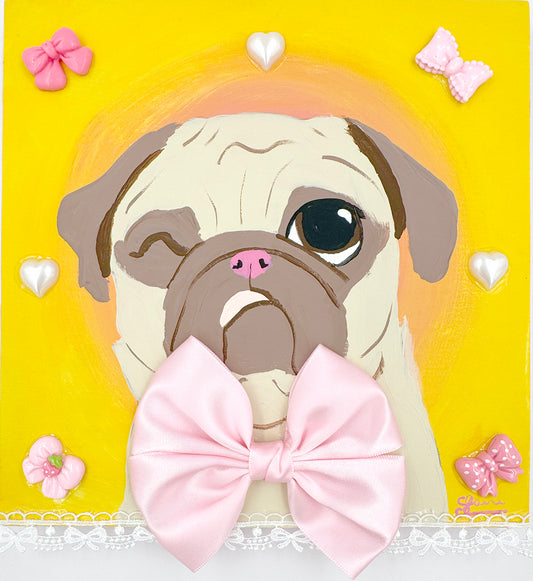 Coquette Pug - Original Pug Painting - 100 Paintings Unleashed no. 17