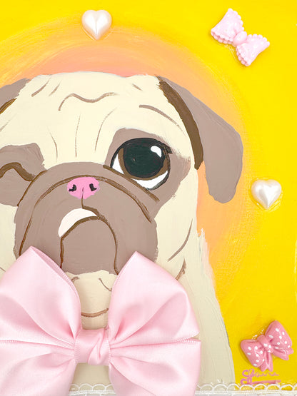 Coquette Pug - Original Pug Painting - 100 Paintings Unleashed no. 17