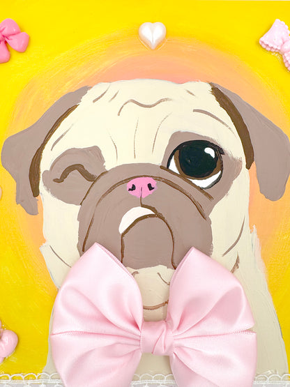 Coquette Pug - Original Pug Painting - 100 Paintings Unleashed no. 17