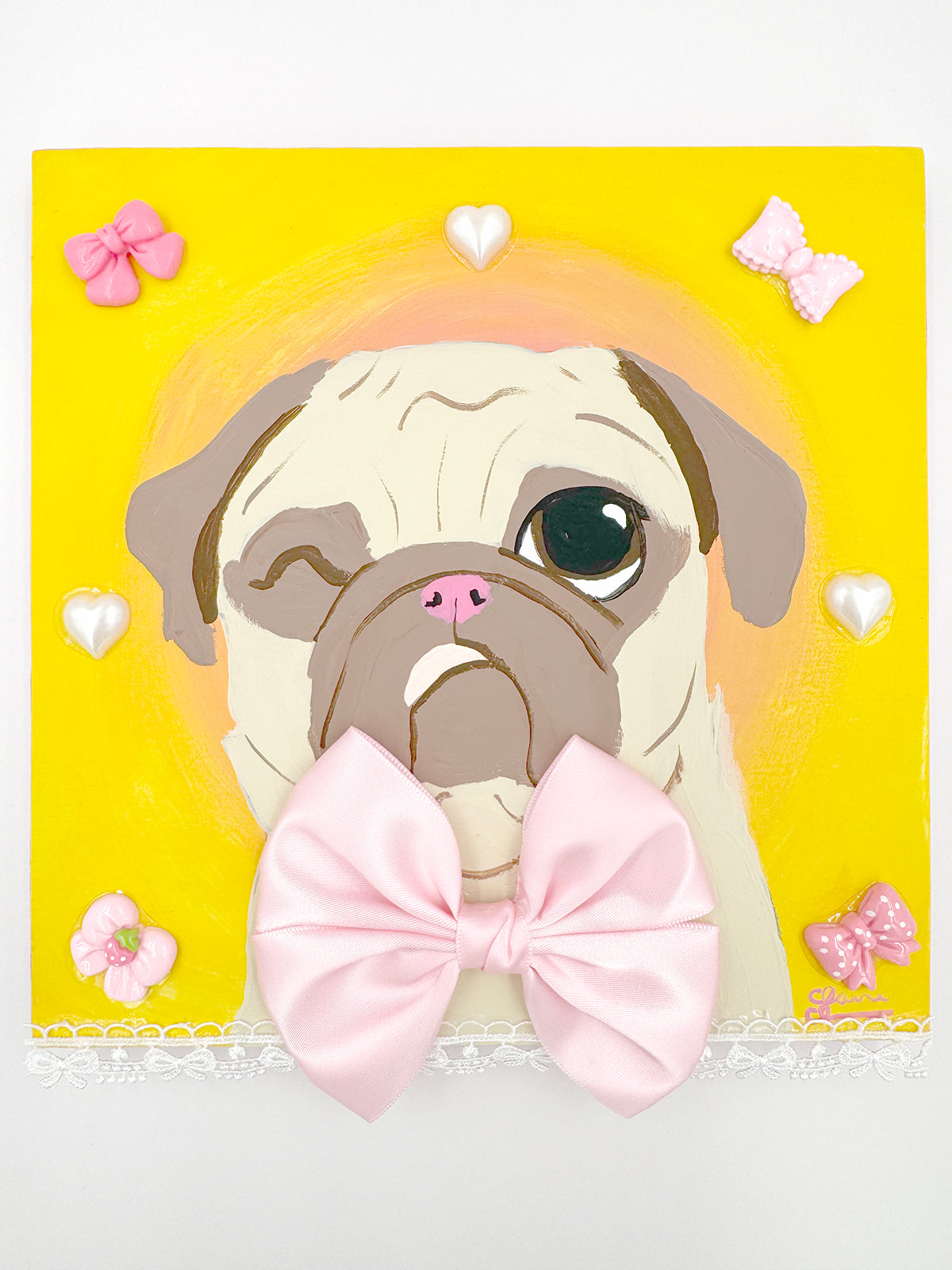 Coquette Pug - Original Pug Painting - 100 Paintings Unleashed no. 17