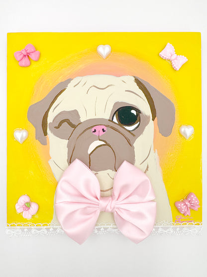Coquette Pug - Original Pug Painting - 100 Paintings Unleashed no. 17