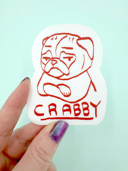 Crabby - Funny Pug Vinyl Sticker