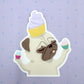Cupcakes! - Cute Pug Vinyl Sticker