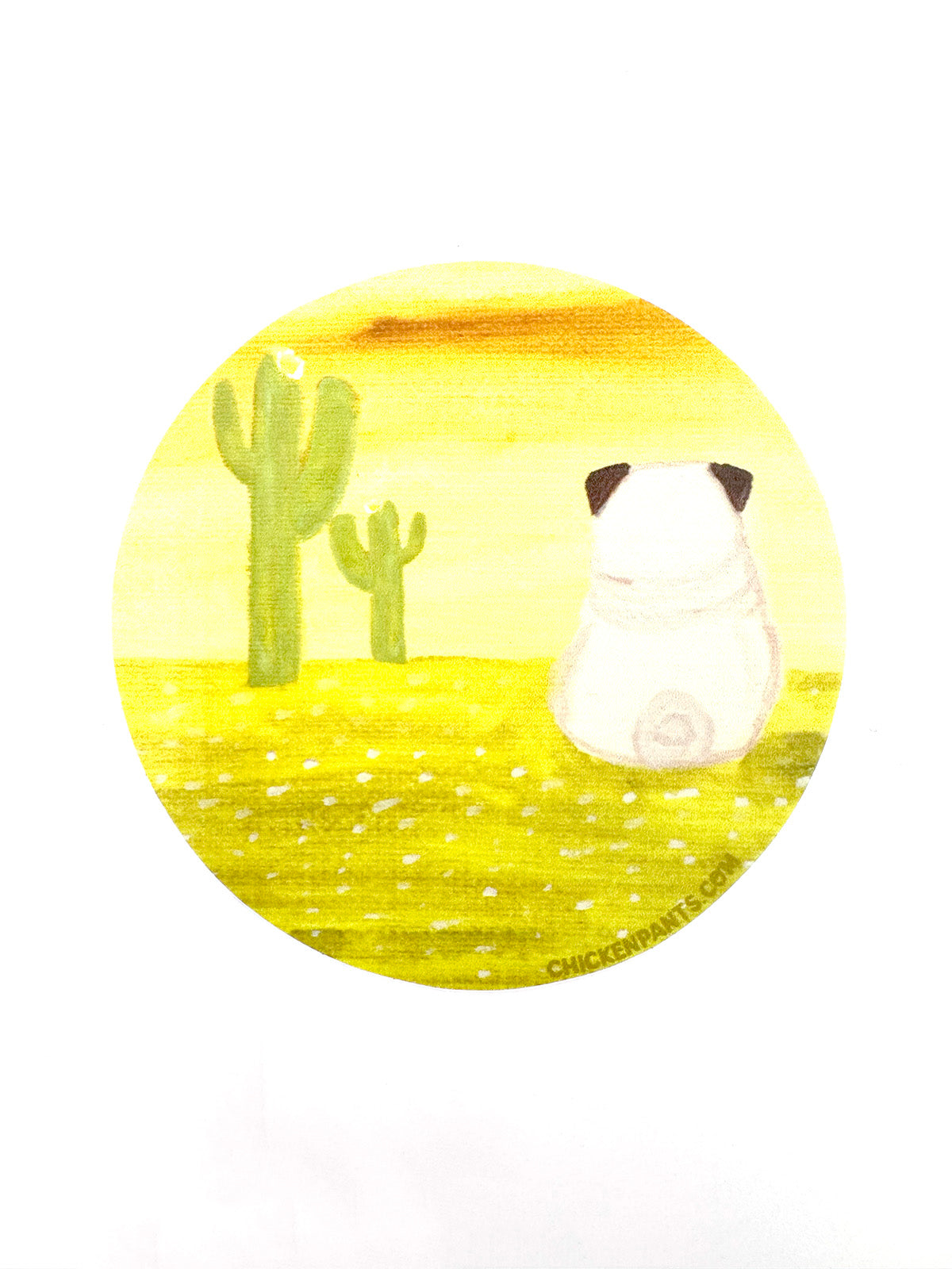 Desert Pug - Pug Vinyl Sticker