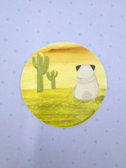 Desert Pug - Pug Vinyl Sticker