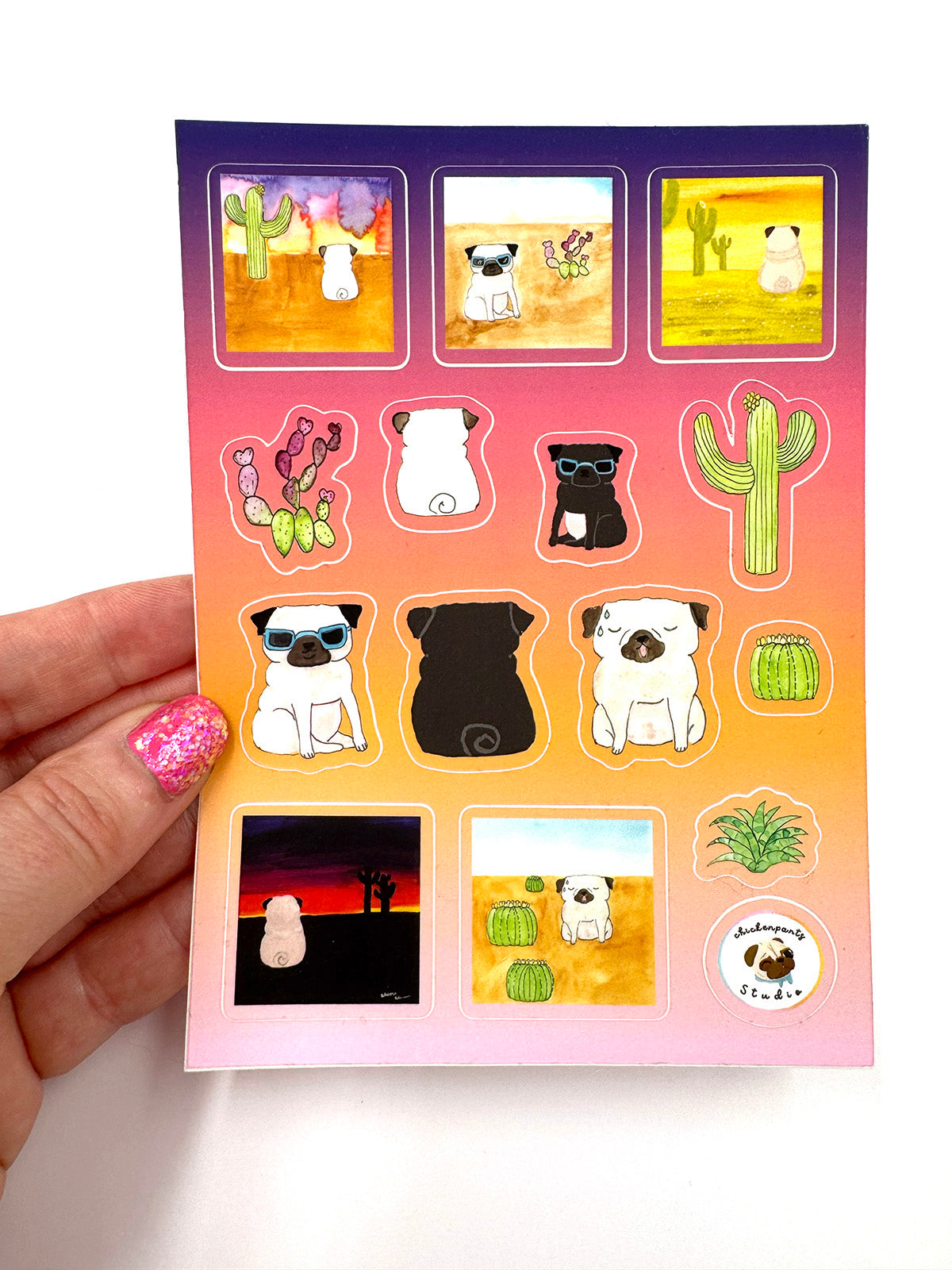 Desert Pugs - Vinyl Sticker Sheet