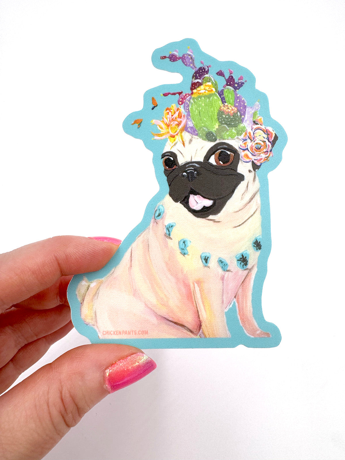 Desert Diva Pug - Large Pug Vinyl Sticker