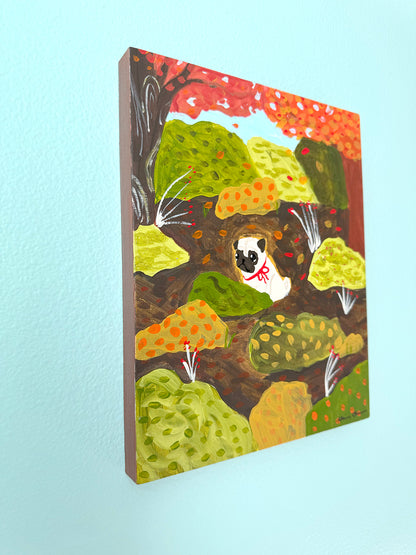 Fall Meadow - Original Pug Painting