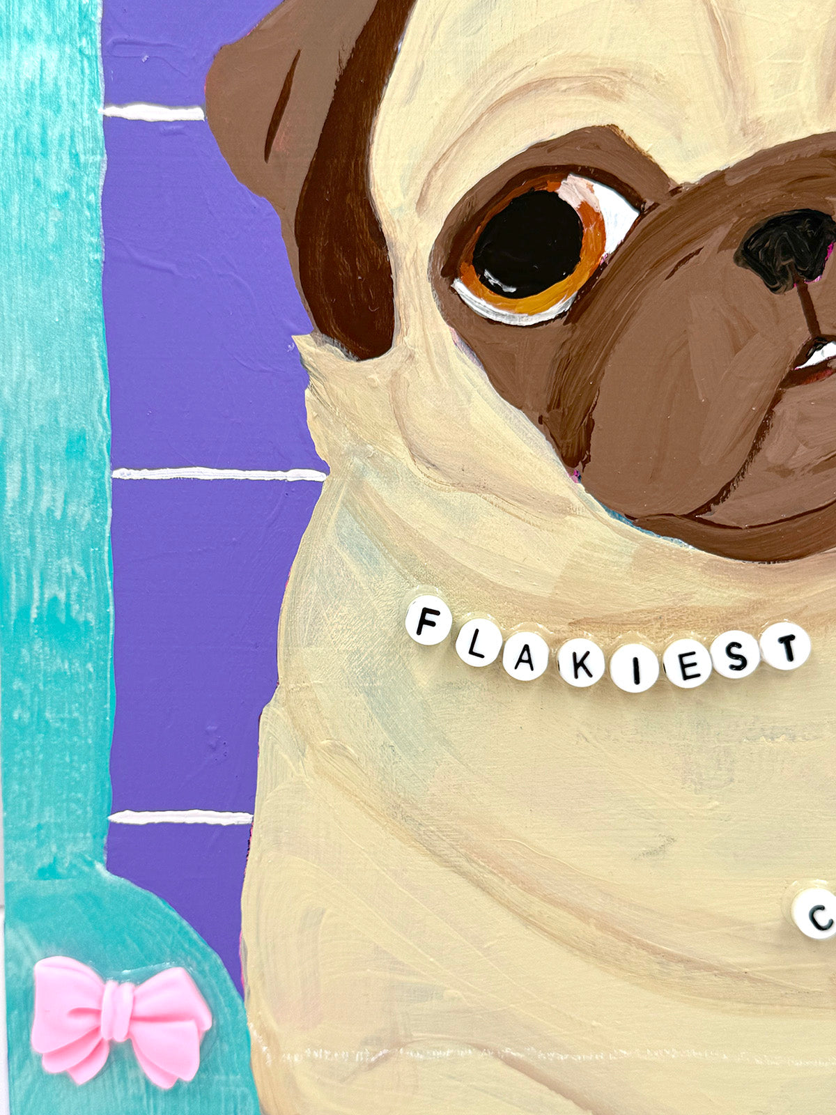 Flakiest Croissant - Original Pug Painting - 100 Paintings Unleashed no. 7