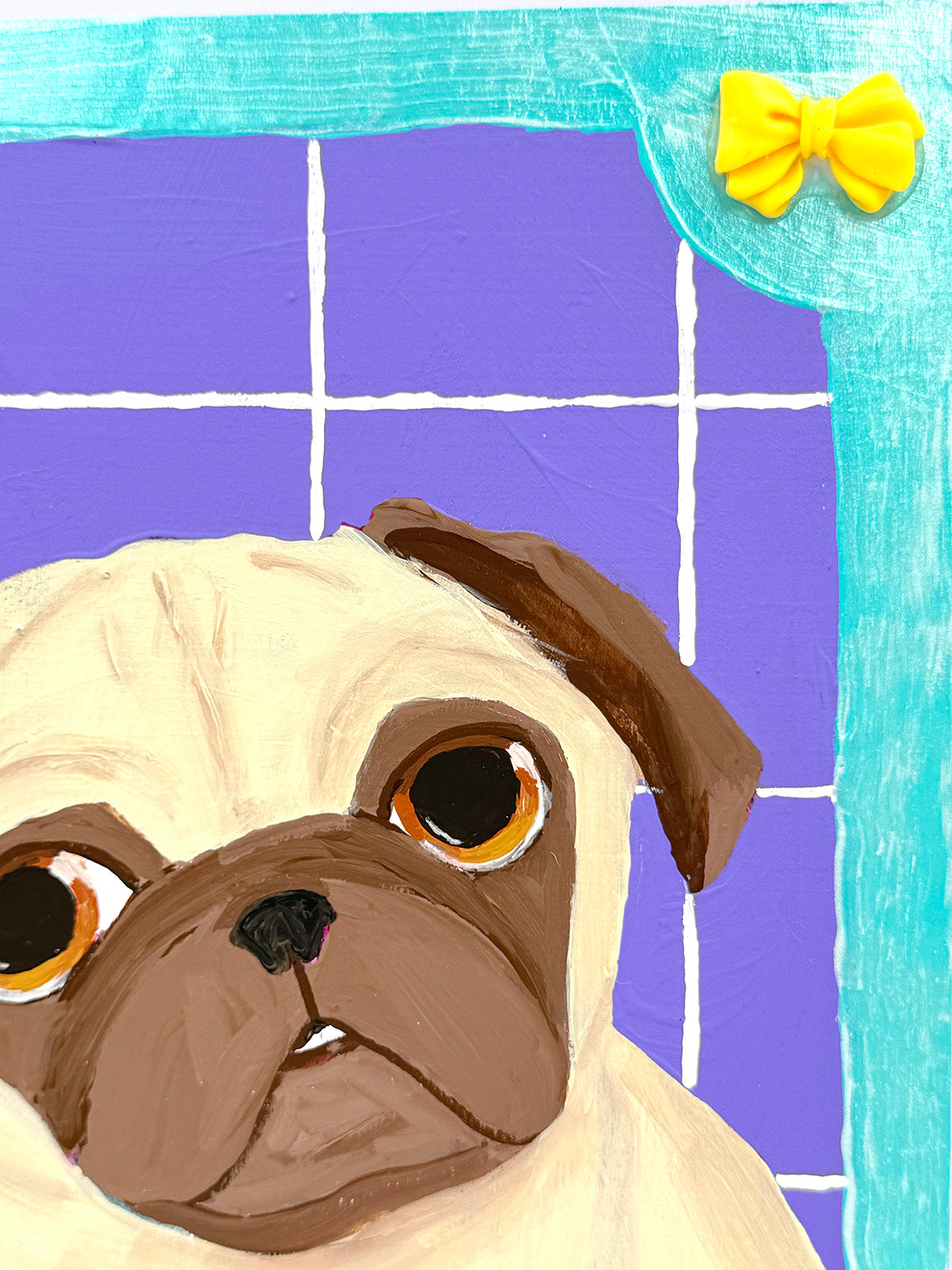 Flakiest Croissant - Original Pug Painting - 100 Paintings Unleashed no. 7