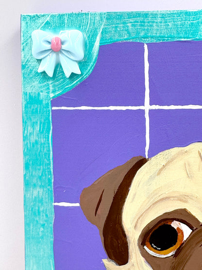 Flakiest Croissant - Original Pug Painting - 100 Paintings Unleashed no. 7