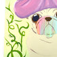 Flower Hat - Original Pug Painting - 100 Paintings Unleashed no. 18