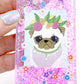 Pug Bag Charm - Flower Crown Pug