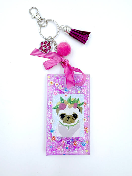 Pug Bag Charm - Flower Crown Pug
