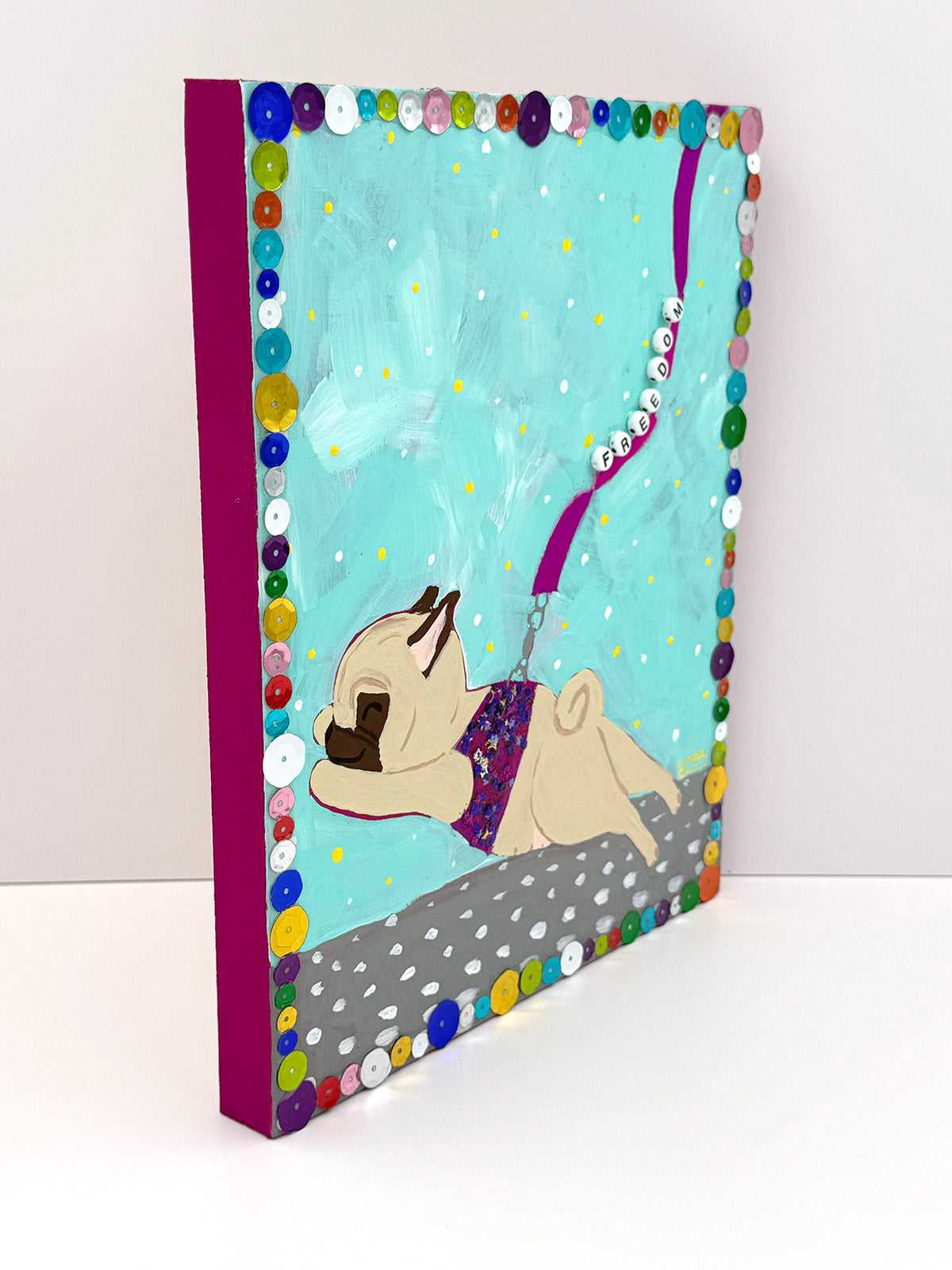 Freedom - Original Pug Painting - 100 Paintings Unleashed no. 1