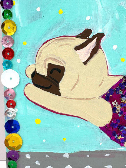 Freedom - Original Pug Painting - 100 Paintings Unleashed no. 1