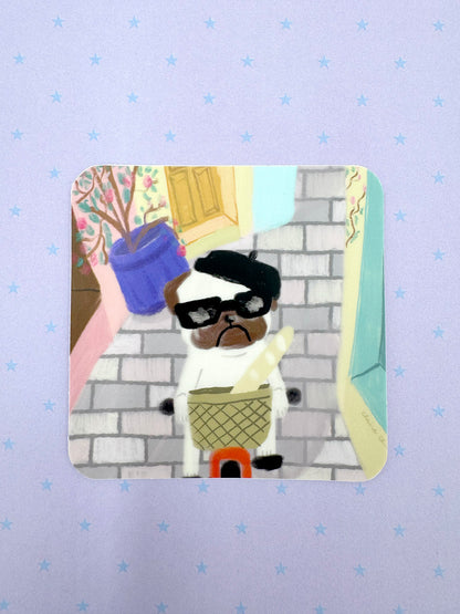 Oui Oui Baguette - Pug Vinyl Sticker