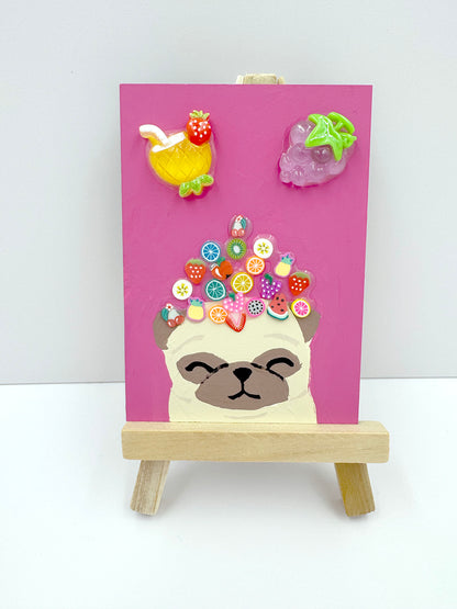 Fruity - Original Pug Painting - 100 Paintings Unleashed no. 52