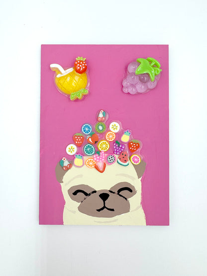 Fruity - Original Pug Painting - 100 Paintings Unleashed no. 52