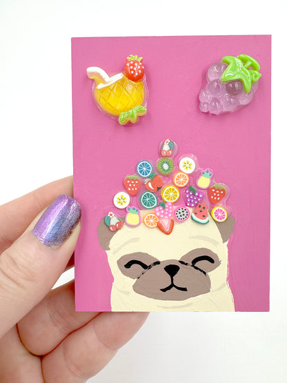 Fruity - Original Pug Painting - 100 Paintings Unleashed no. 52