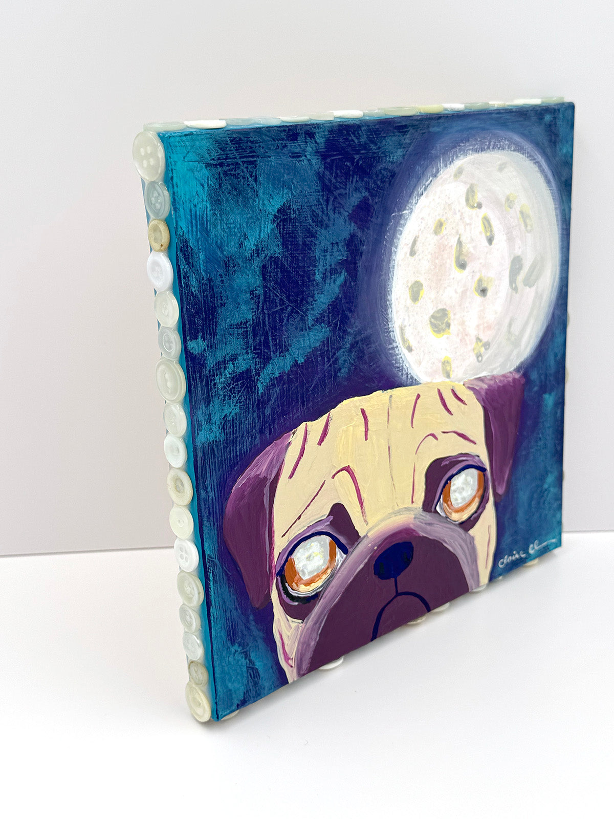 Full Moon - Original Pug Painting - 100 Paintings Unleashed no. 2