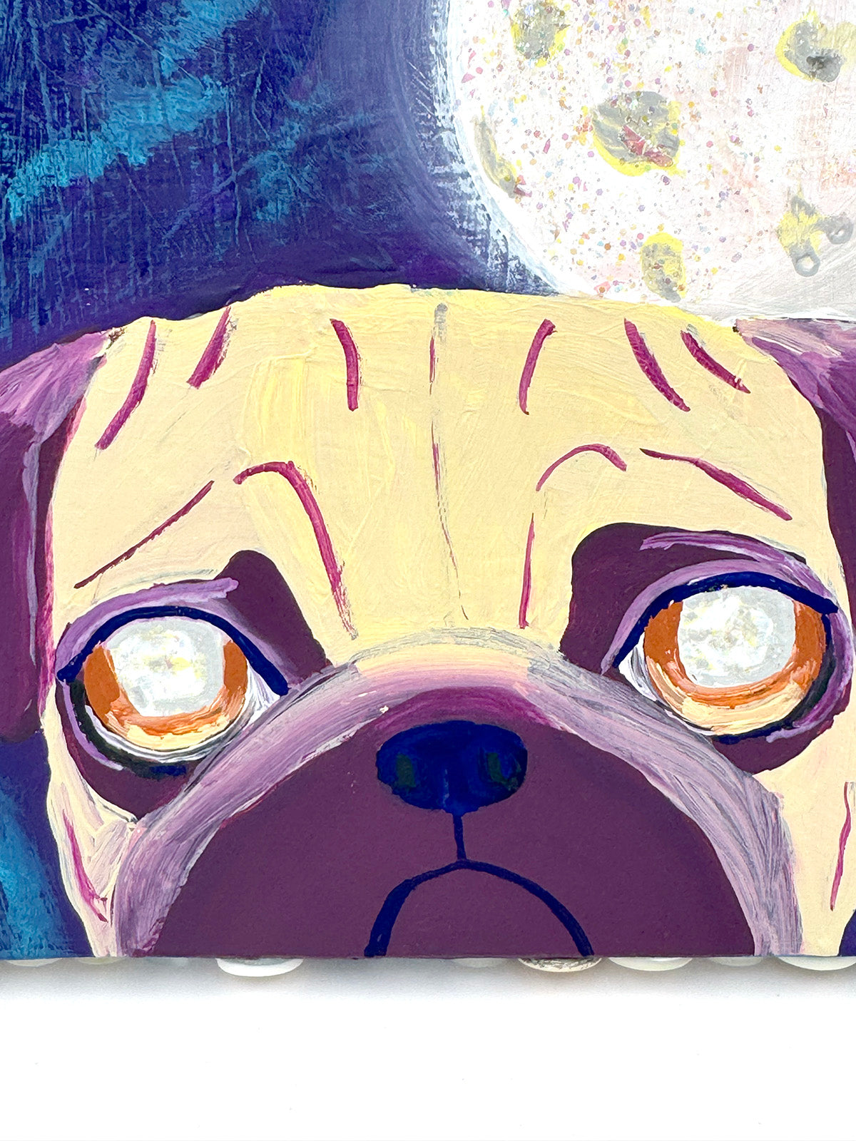 Full Moon - Original Pug Painting - 100 Paintings Unleashed no. 2