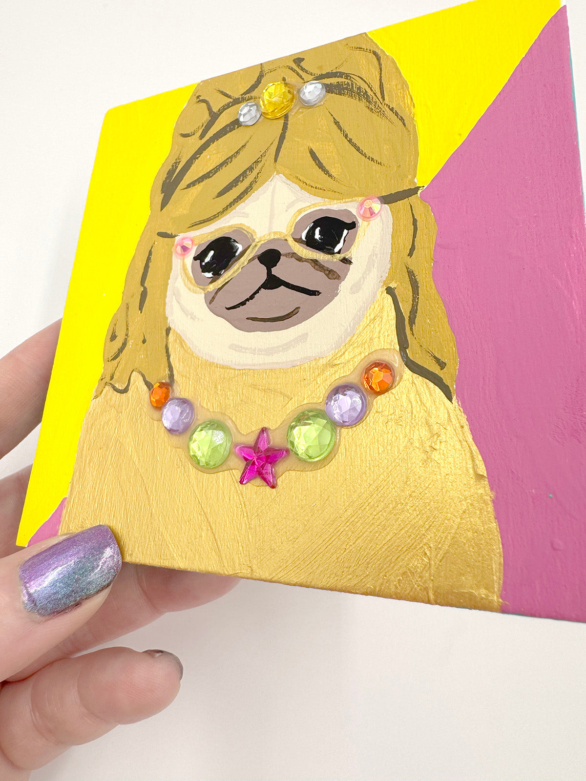 Gem Seater Pug - Original Pug Painting - 100 Paintings Unleashed no. 62