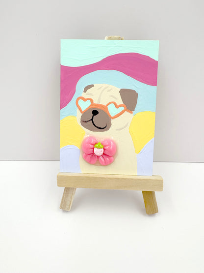 Fancy Vibes - Original Pug Painting - 100 Paintings Unleashed no. 51