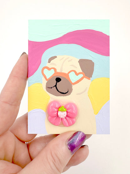 Fancy Vibes - Original Pug Painting - 100 Paintings Unleashed no. 51