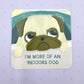 I'm More Of An Indoors Dog - Funny  Pug Vinyl Sticker