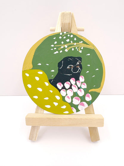 Early Spring Meadow - Original Pug Painting - 100 Paintings Unleashed no. 27