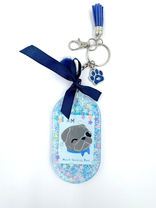 Pug Bag Charm - Most Special Boy (Black Pug)