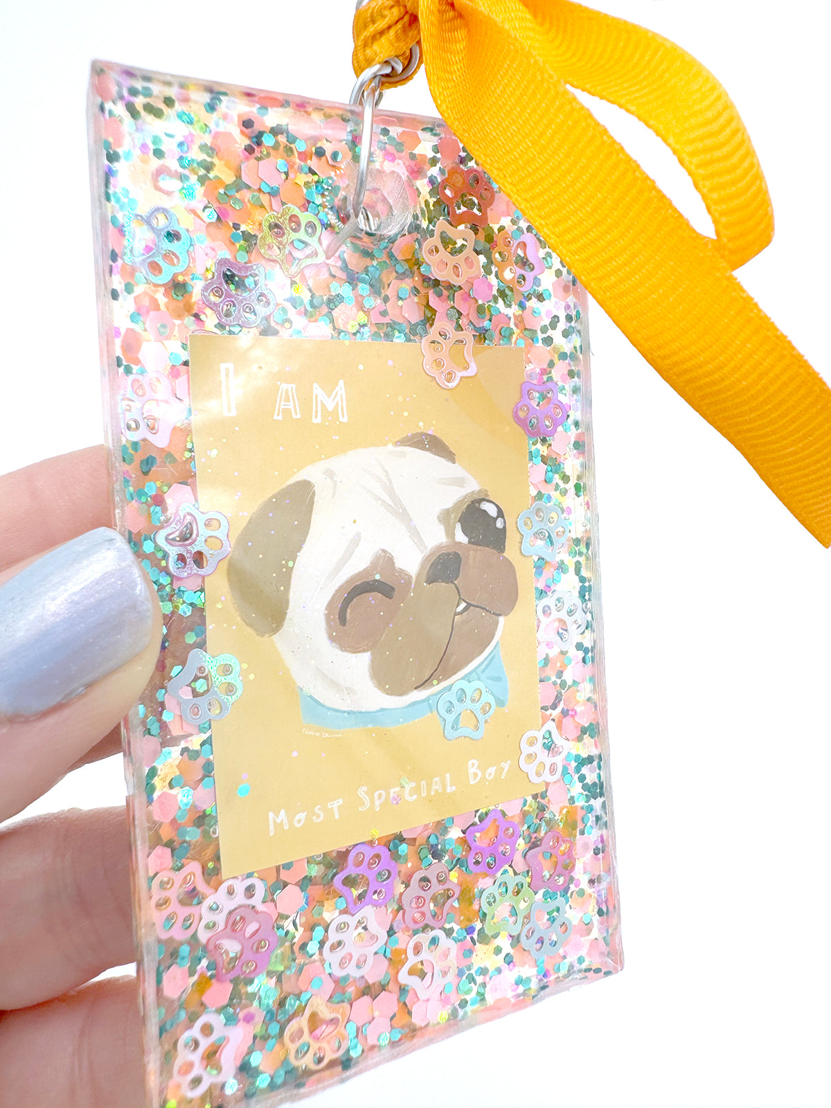 Pug Bag Charm - Most Special Boy (Fawn Pug)