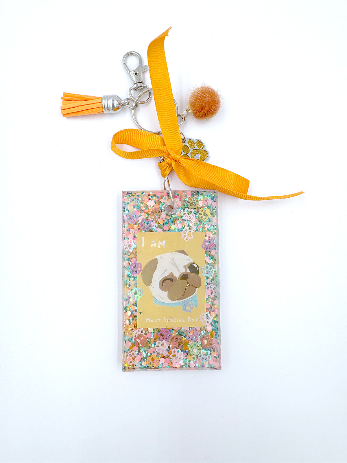 Pug Bag Charm - Most Special Boy (Fawn Pug)