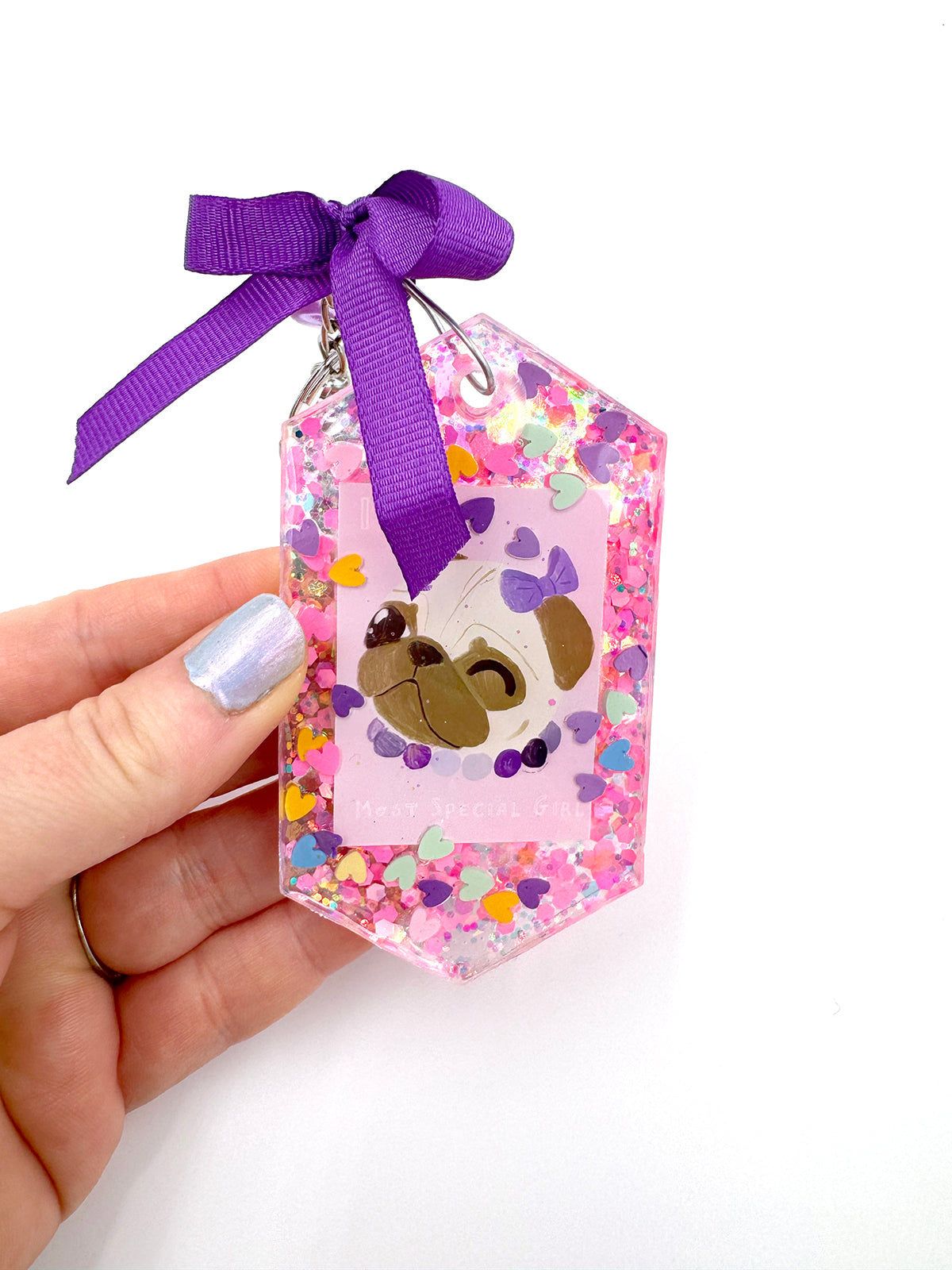 Pug Bag Charm - Most Special Girl (Fawn)