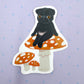 Mushroom Pug - Black Pug - Cute Pug Vinyl Sticker