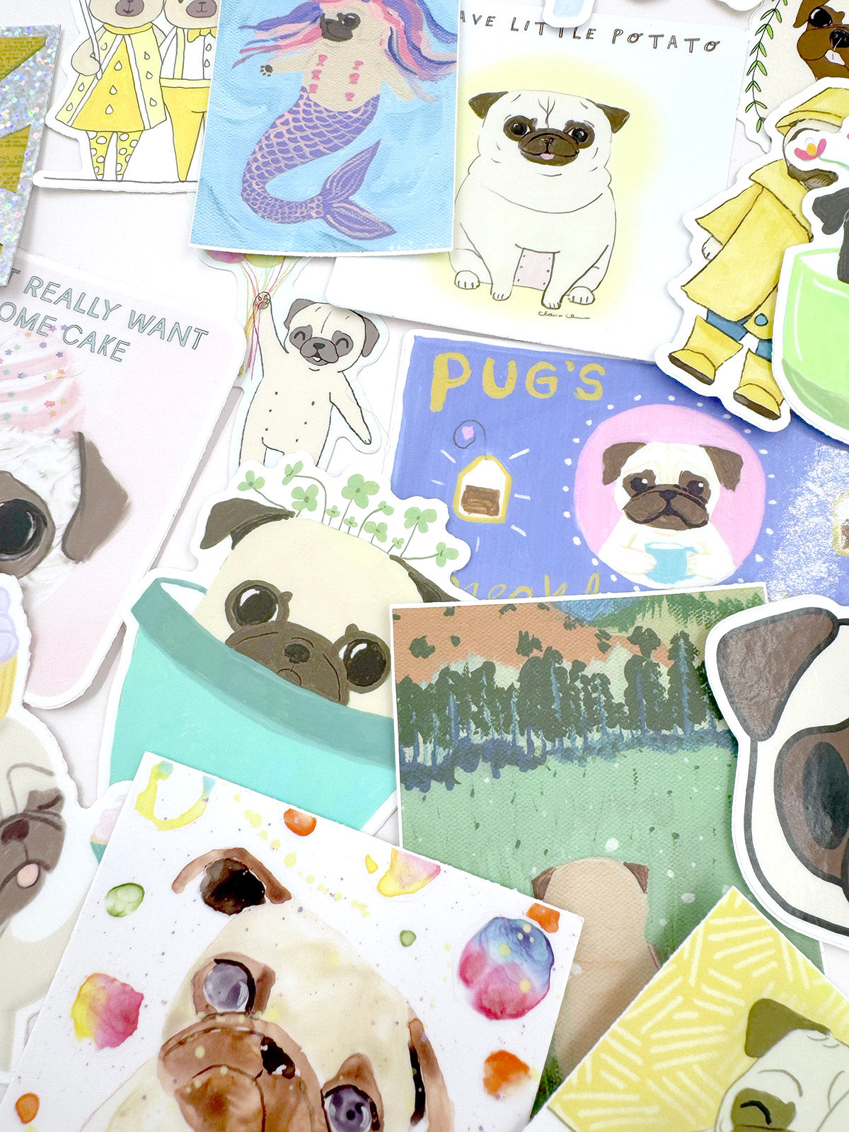 Pug Sticker Mystery Grab Bags