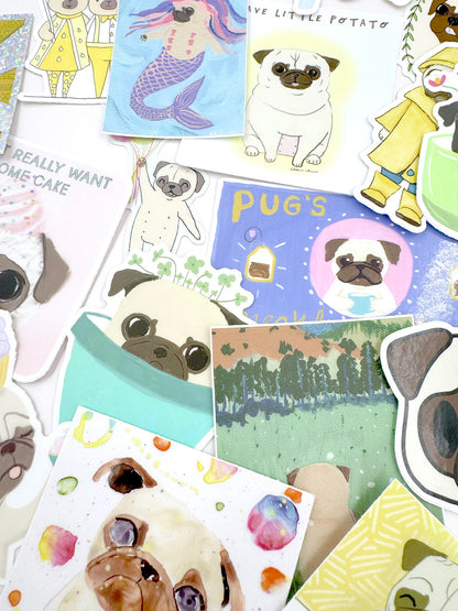 Pug Sticker Mystery Grab Bags