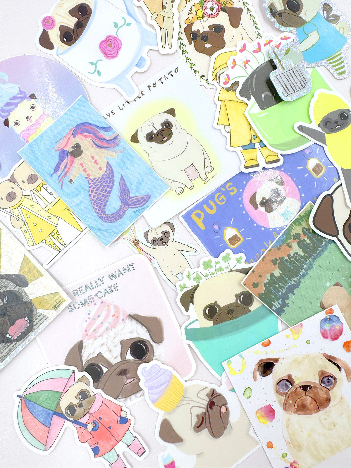 Pug Sticker Mystery Grab Bags